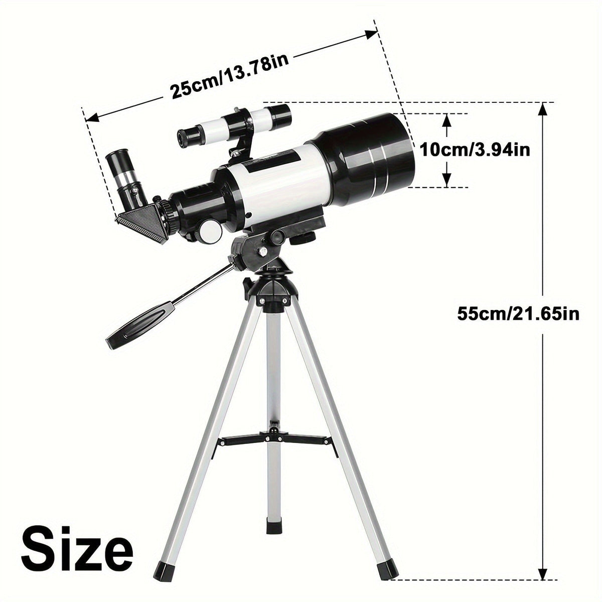 70mm Aperture Telescope 150X for Adults & Kids – Portable Astronomical Telescope with Tripod, Phone Holder, Barlow Lens & Eyepiece, Best Gift for Stargazing, Nature & Education
