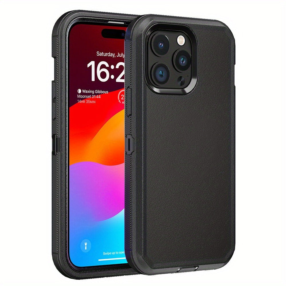 Rugged Armor iPhone 15 Case Heavy Duty Shockproof Military-Grade Dual Layer Bumper Drop Protection Cover for iPhone 15 Pro Max 15 Plus 15 Pro 15 – Wireless Charging Compatible