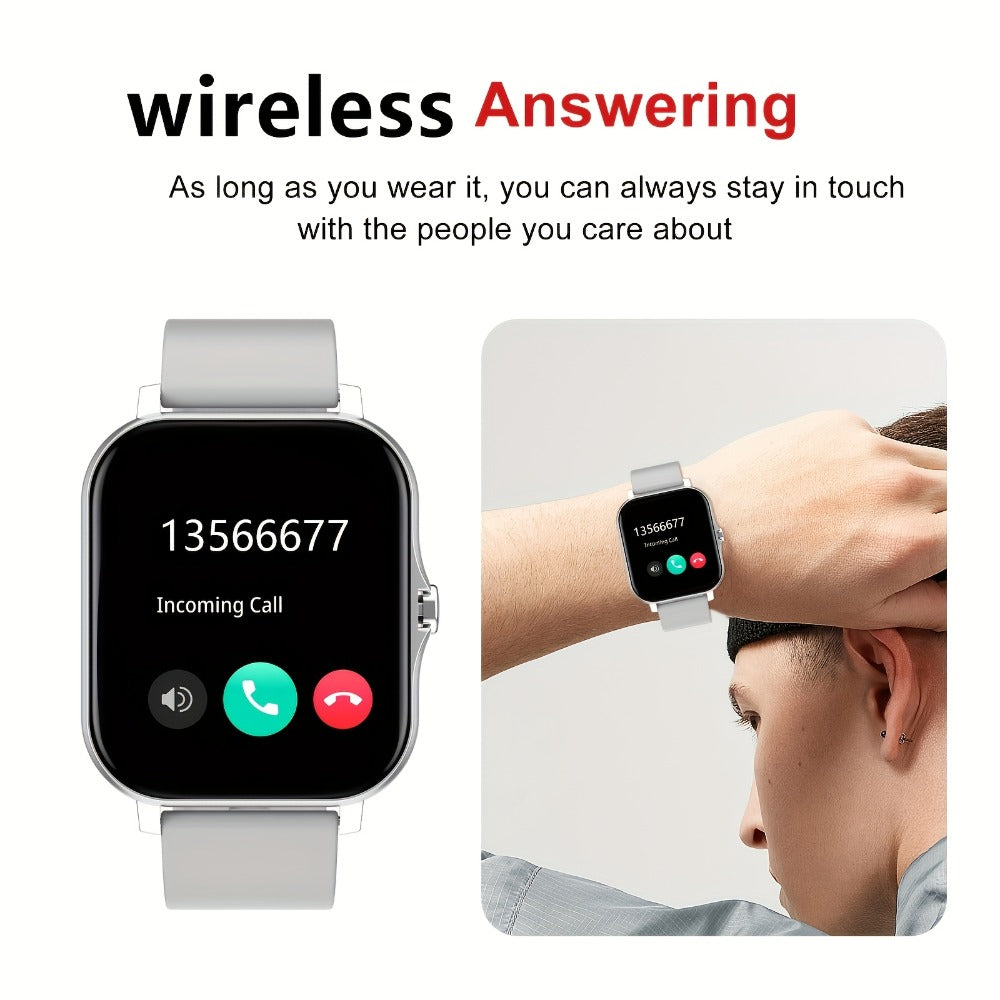 Large Screen Smart Watch with HD Voice Calling, Unisex Bluetooth Smartwatch, Message Reminder, Multiple Sport Modes, Heart Rate Sleep Tracker, Compatible with iPhone & Android – Outdoor Daily Wear Gift Watch 8 Colors