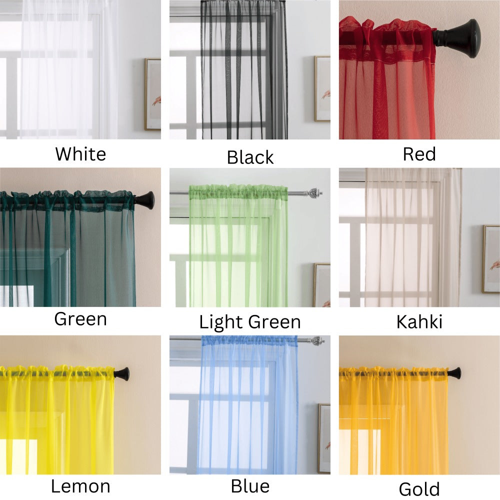 Sheer Curtains 2 Panels Rod Pocket – Light Filtering Privacy Window Drapes for Living Room Bedroom Modern Home Decor
