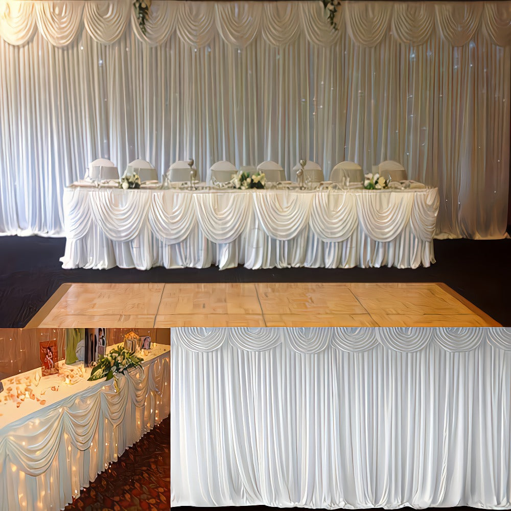 White Silk Wedding Backdrop Curtains 10x10ft – 1 Pack Luxurious Smooth Drapes for Wedding, Birthday, Bridal Shower, Party, Photography Background & Valentine's Day Event Decoration