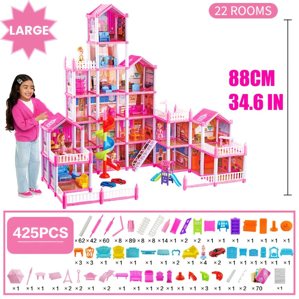 Princess Dollhouse Castle Playset with 14 to 27 Room Options