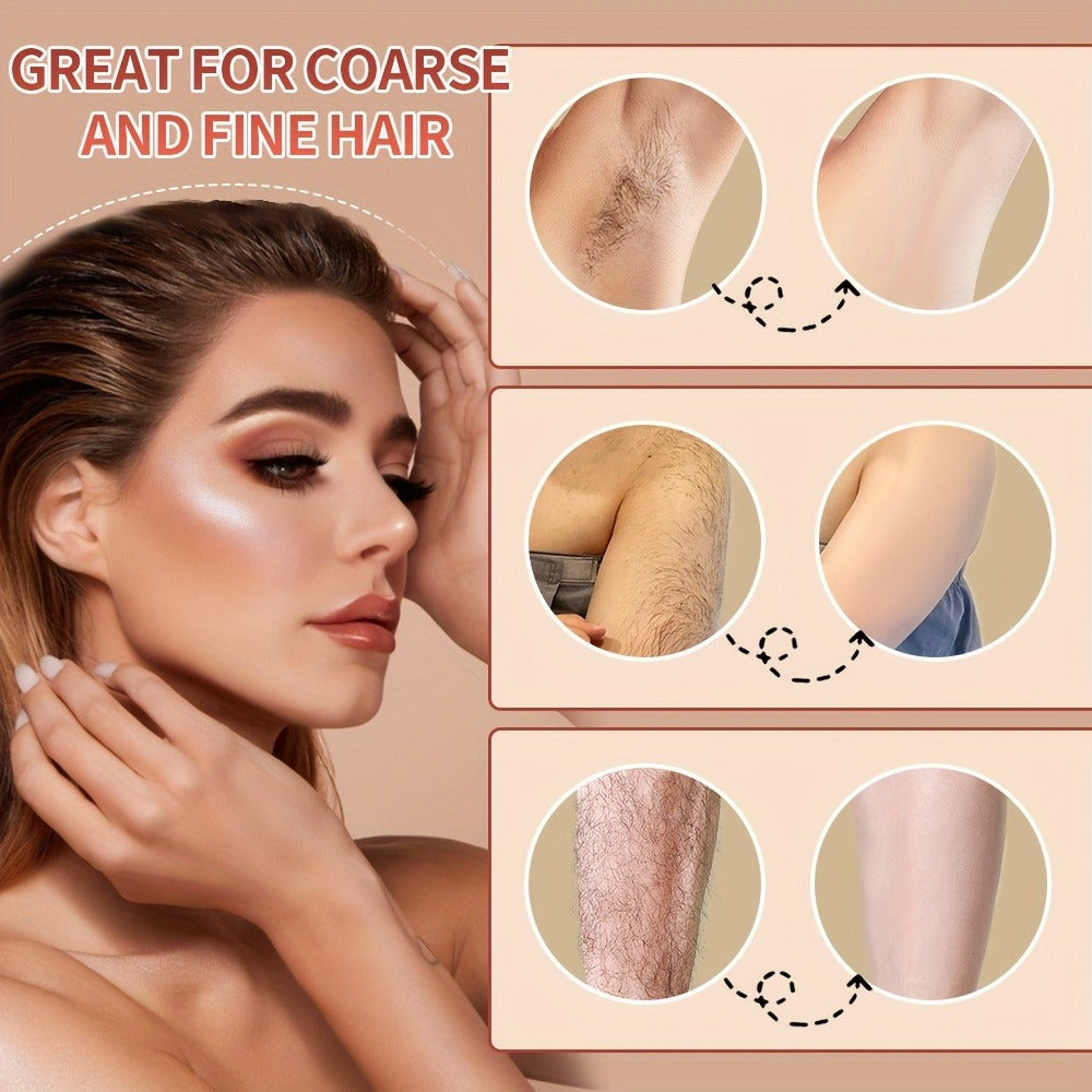 No Strip Hard Wax Beans for Brazilian Bikini Face Eyebrow Legs Underarms Full Body Hair Removal Home Waxing Kit for Women Men 50g per Bag 4 or 8 Bags Value Pack