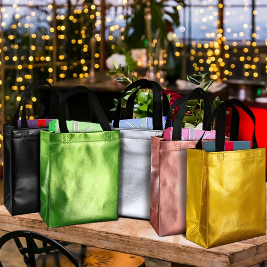 Paper Gift Bags with Handles, 100-Pack in 10 Colors, 10.2 x 12.6 x 3.9 Inches