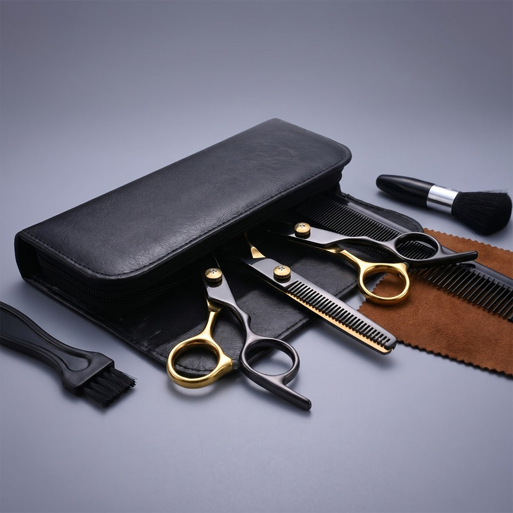 Hair Cutting Scissors Kit 13 Piece - Professional Barber Shears Set with Thinning Shears, Blending Scissors & Accessories, Complete Salon Home Haircut Kit for Men & Women All Hair Types