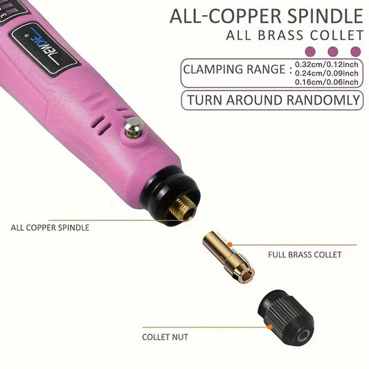 Cordless Rotary Tool Kit, 3.6V USB Charging with 3 Speeds for Crafts and DIY