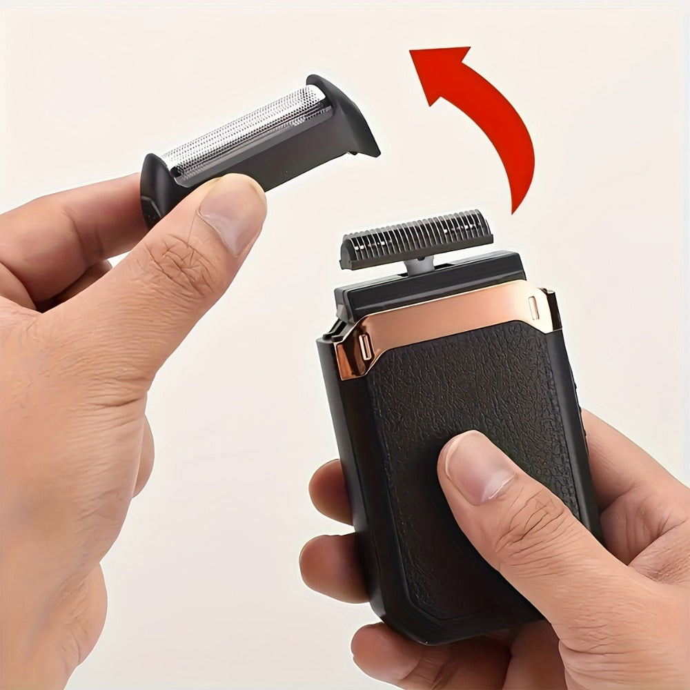 Electric Foil Shaver for Men USB Rechargeable Portable Razor with Built-In Sideburn Trimmer — Reciprocating Cordless Grooming Kit for Home & Travel, Close Shave for Sensitive Skin, Long Battery Life