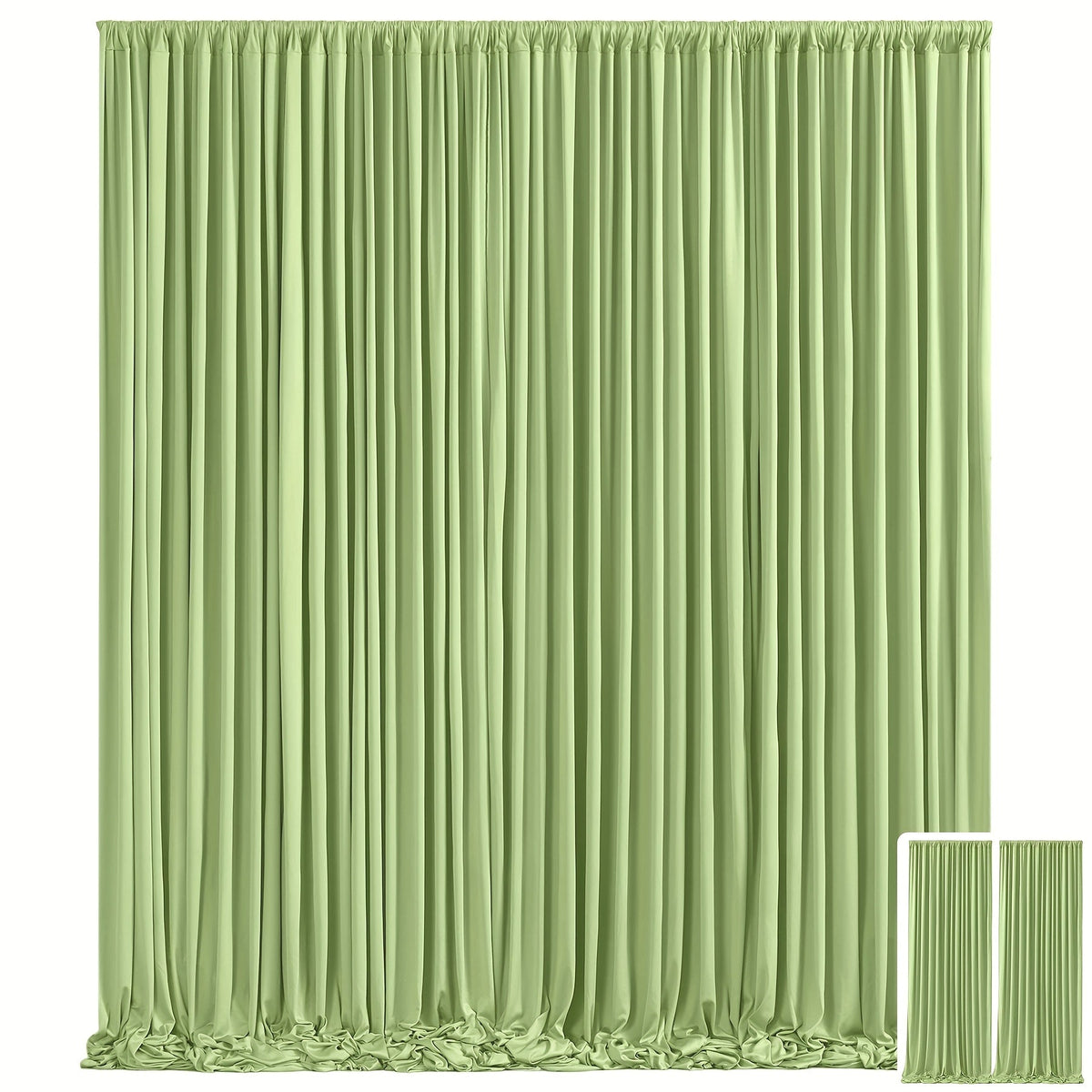 Party Backdrop Curtains 2-Pack 59x85 Inch – Soft Non-Transparent Wrinkle-Free Fabric with Pole Pocket for Wedding, Birthday, Christening, Bridal Shower, Christmas & Holiday Decoration