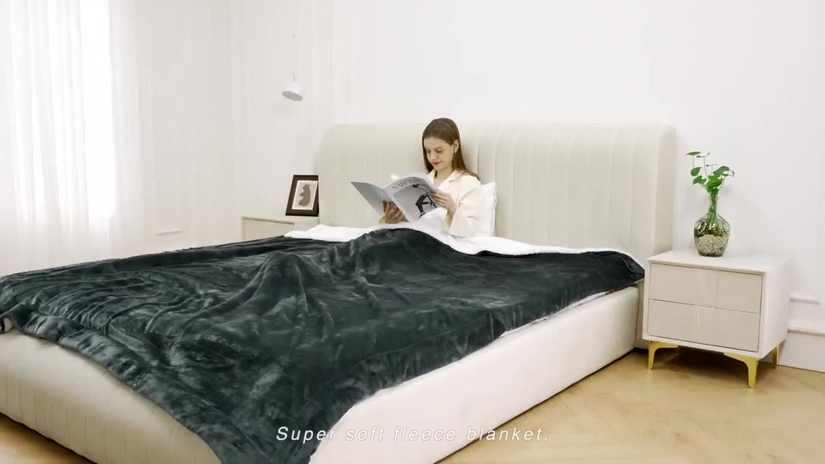 Sherpa Flannel Blanket – Double-Layer Ultra Soft Warm Throw for Bed, Sofa & Bedroom Decor, Better Sleep, 14 Colors, 3 Sizes