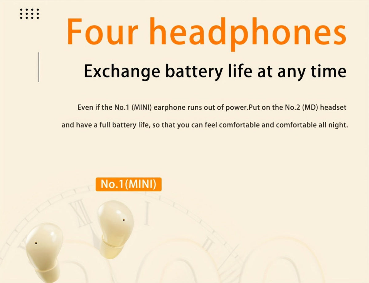 2-in-1 Wireless Earphones Couples Shared Audio Long Battery Life Clear Sound TV Movies Music Running Type-C Charging Condenser Mic Semi-Open iOS Android