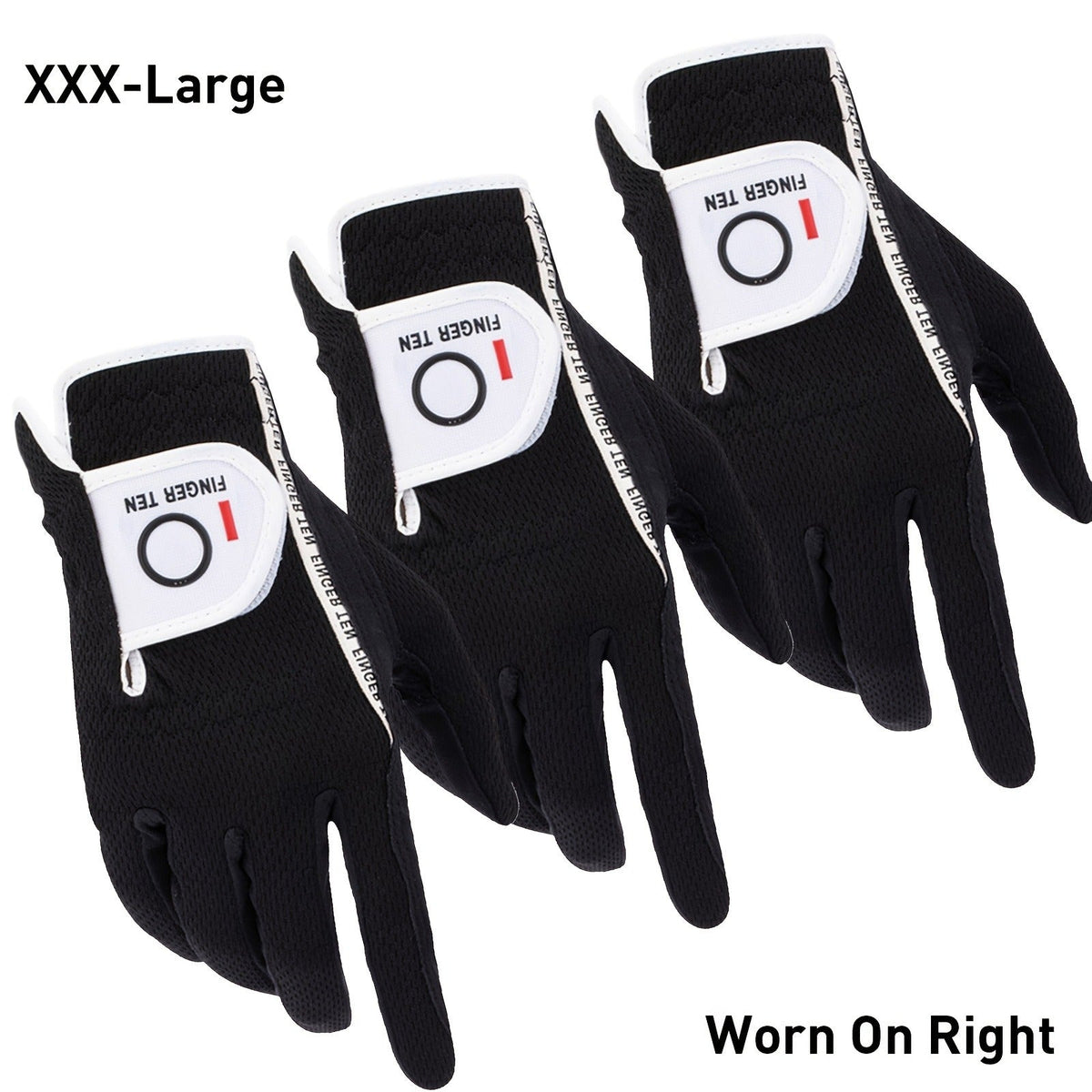 Wet Weather Golf Gloves Rain Grip 3-Pack for Men | Breathable Water-Resistant Golf Gloves for Left & Right Hand – Durable Comfortable Fit in Hot & Wet Conditions (Black, Gray, White | S–3XL)