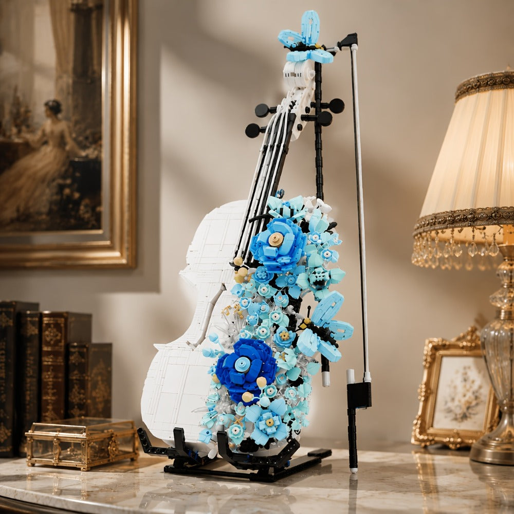 Flower Violin Building Block Set, 1,419-Piece 3D Model