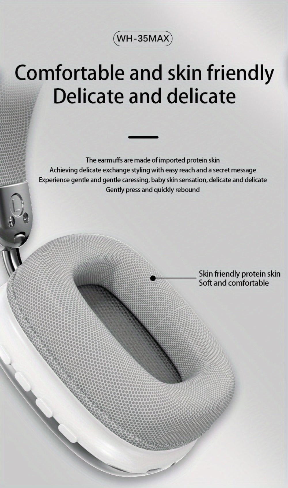 Rotatable Over-Ear Wireless Headphones Bluetooth 5.4 800mAh Large Battery Noise Reduction High Sound Quality Closed-Back Cushioned Headset for Sports Gaming Walking iOS Android Computer