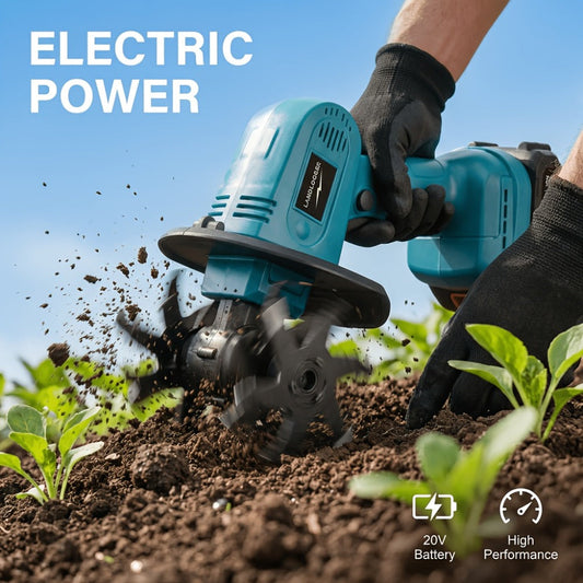 Cordless Electric Cultivator for Garden Soil, Single- and Dual-Battery Options