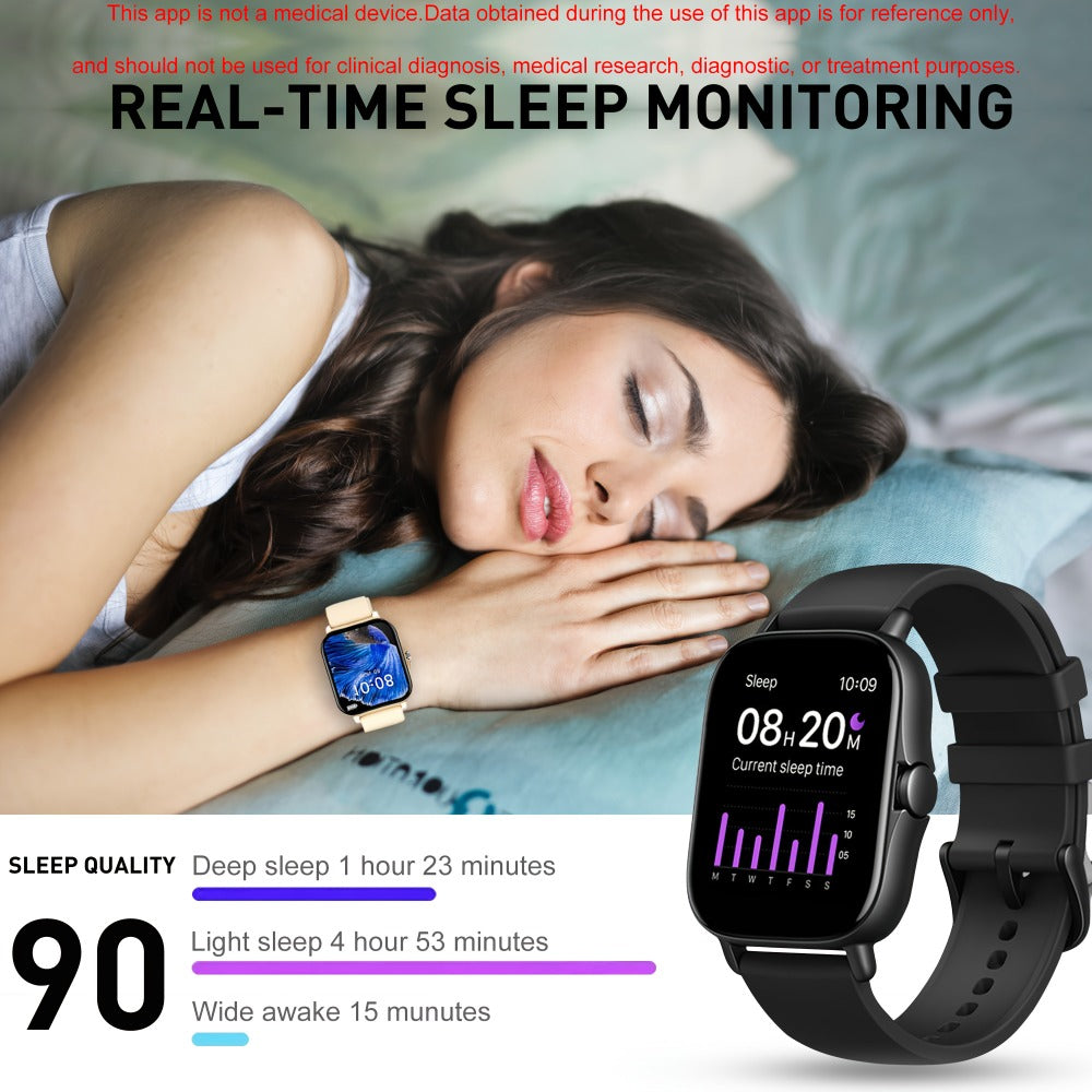 Fitness Tracker Smartwatch with Pedometer, Calorie & Distance Tracker, Customizable Watch Faces, Call & SMS Alerts, Multi-Sport Modes – Unisex Android & iPhone Compatible