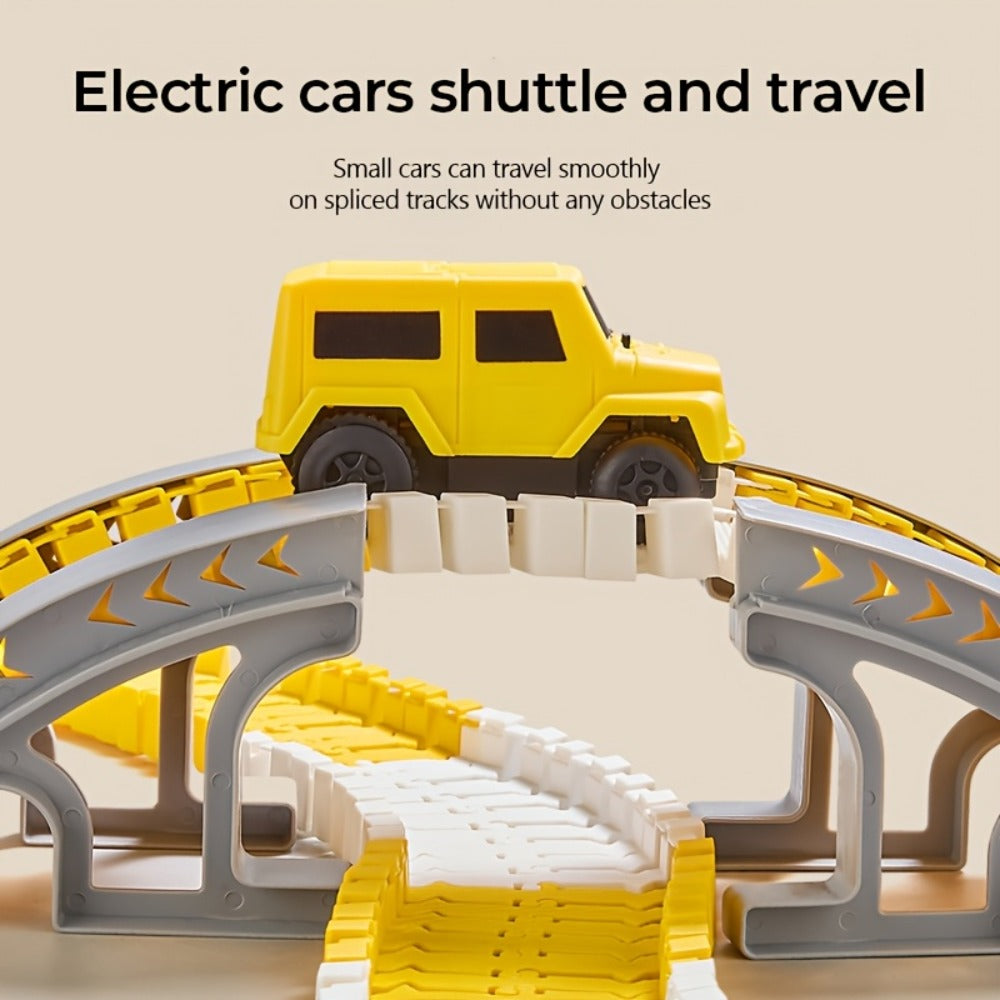 Roller Coaster Track Set, 467 Pieces with Electric Race Car, DIY Build-Your-Own Track Toy Ages 3-8