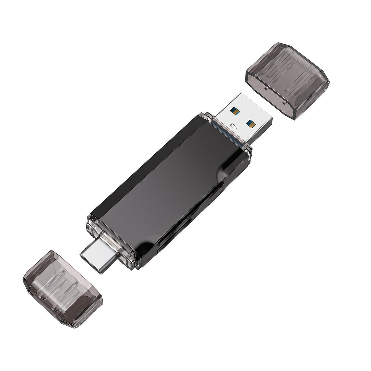Compact SD Card Reader with USB-A & USB-C Dual Connector – High-Speed Memory Card Adapter for Micro SD SDHC SDXC, Compatible with PC, Mac, Laptop, Smartphone, Tablet, Plug & Play