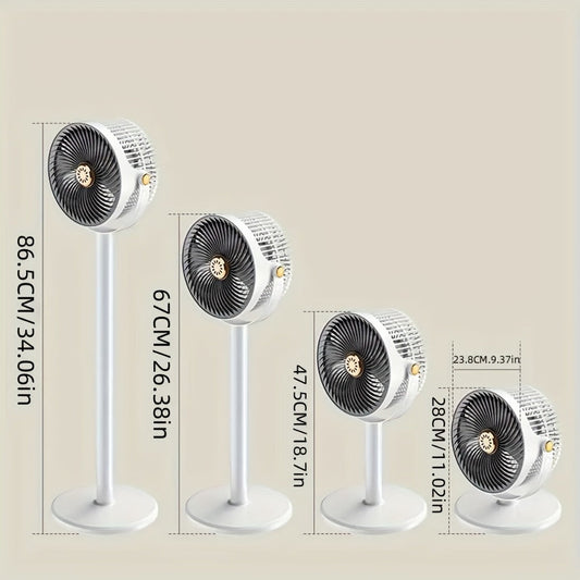 Rechargeable RV Fan with 4000mAh Battery, 5 Speeds, USB-C Input and USB-A Output