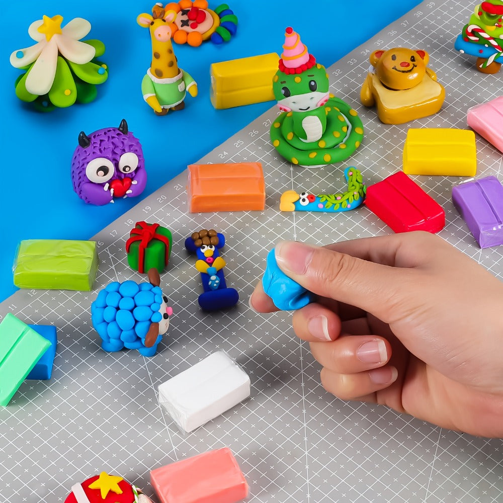 Oven-Bake Polymer Clay Kit in 50- or 100-Piece Options for Craft Projects
