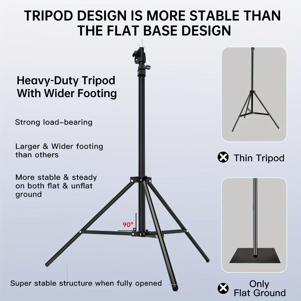 Photography Background Stand 10x8.5 FT Adjustable – Photo Backdrop Support System for Video Studio, Portrait & Streaming with Portable Carry Bag & Clamps Included