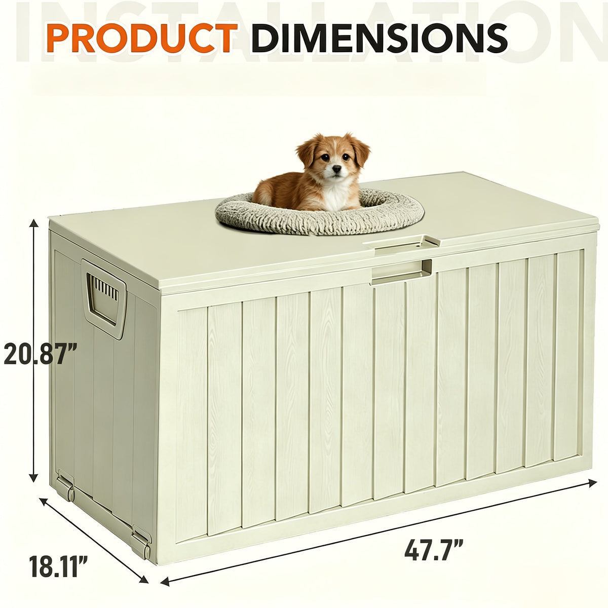 75 Gallon Outdoor Storage Box Waterproof Deck Box with Handles & Wheels – Large Patio Storage Cabinet for Pool Accessories, Garden Tools & Outdoor Furniture | Easy Assembly Lockable Deck Storage Chest