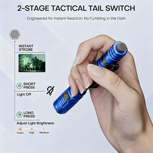 Tactical Penlight, 1200 Lumens with Tail Switch and Multiple Light Modes