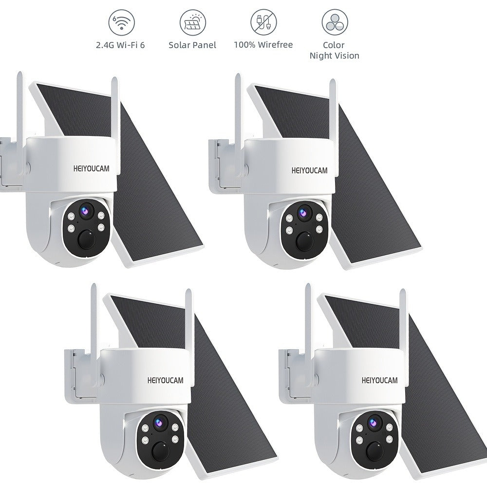 AI Auto Tracking Solar Security Camera Outdoor 360° Dome – AI Human Detection, Full Color Night Vision, Smart Siren & Spotlight, Two-Way Audio, 6000mAh Battery Wireless WiFi Camera
