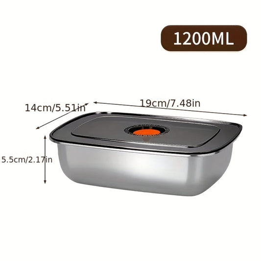 Stainless Steel Food Storage Containers, 6-Pack with Lids, 40.58 oz Each