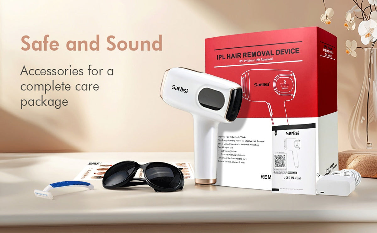 IPL Hair Removal Device 9-Mode Auto Flash for Women & Men – Painless Permanent At-Home Laser Hair Remover for Face Legs Underarms Bikini Line Arms Back Chest Full Body