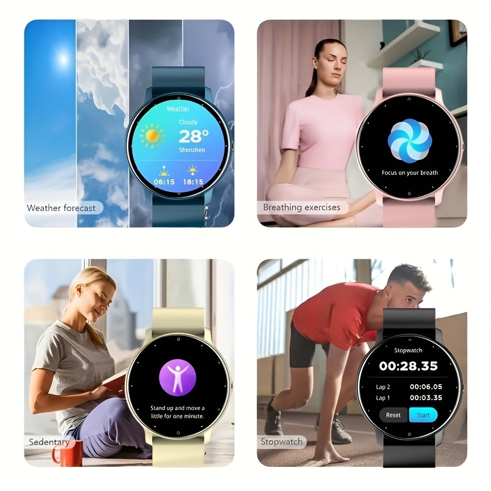 2-Pack Smartwatch with AI Voice Assistant Wireless Calling Sleep Tracker Calorie Step Counter Multi Sport Mode Message Notifications Fitness Health Watch for Men Women – Black Pink Gold Purple