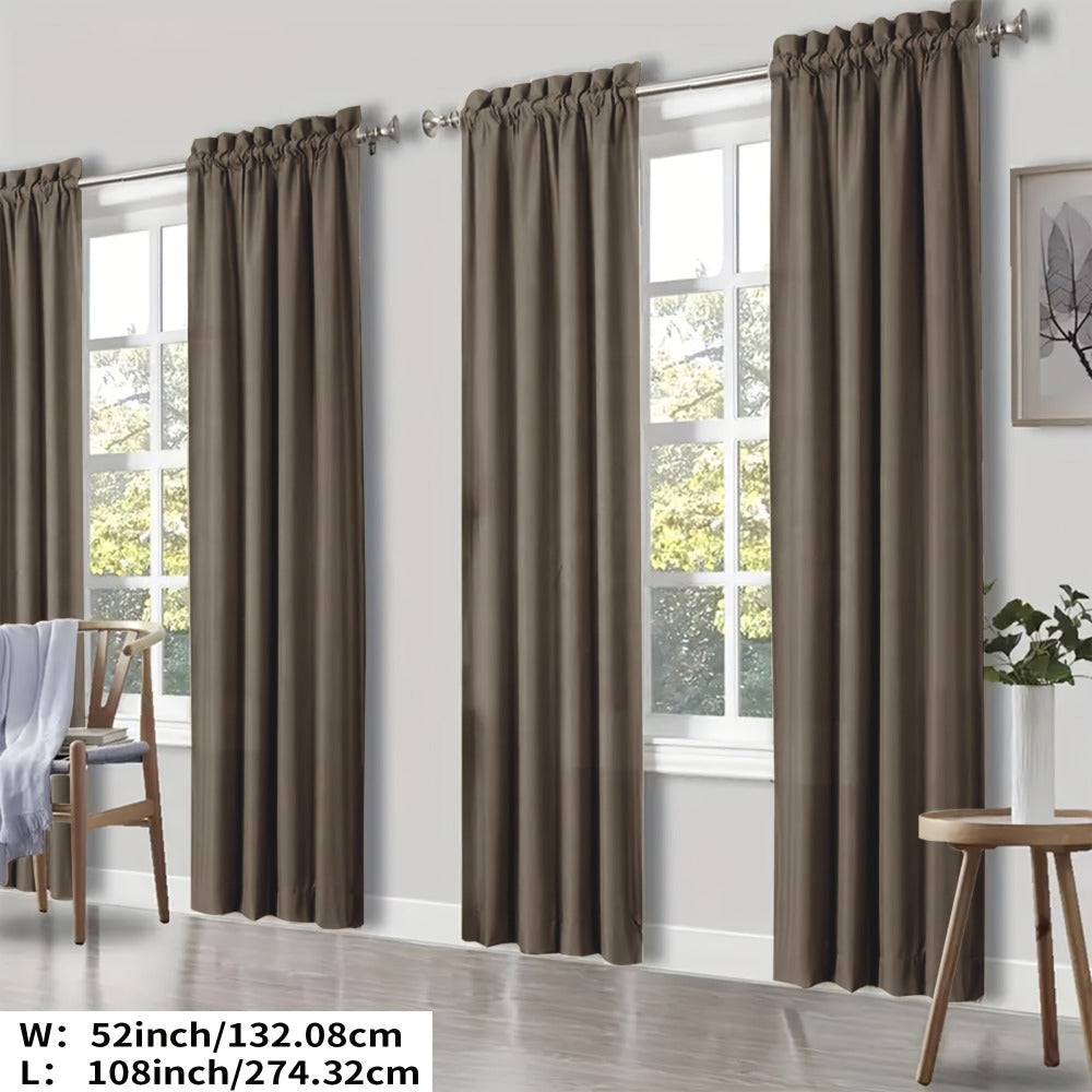 Blackout Curtains 4 Panels Thermal Insulated Room Darkening Drapes – Rod Pocket, Energy Saving, Solid Color for Bedroom & Living Room, 7 Colors & Multiple Sizes