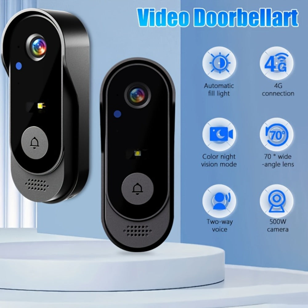 2.4G Direct Connect Video Doorbell with 4.3" Color Monitor - No WiFi No App, Two-Way Audio, 120° Wide Angle, Waterproof, 128GB SD, 6+ Month Battery Life, Color Night Vision, Rechargeable