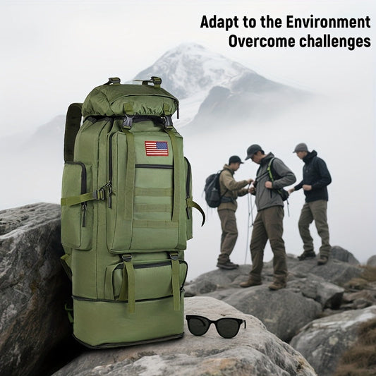 Tactical Backpack, 100L with Multiple Compartments for Hiking and Camping