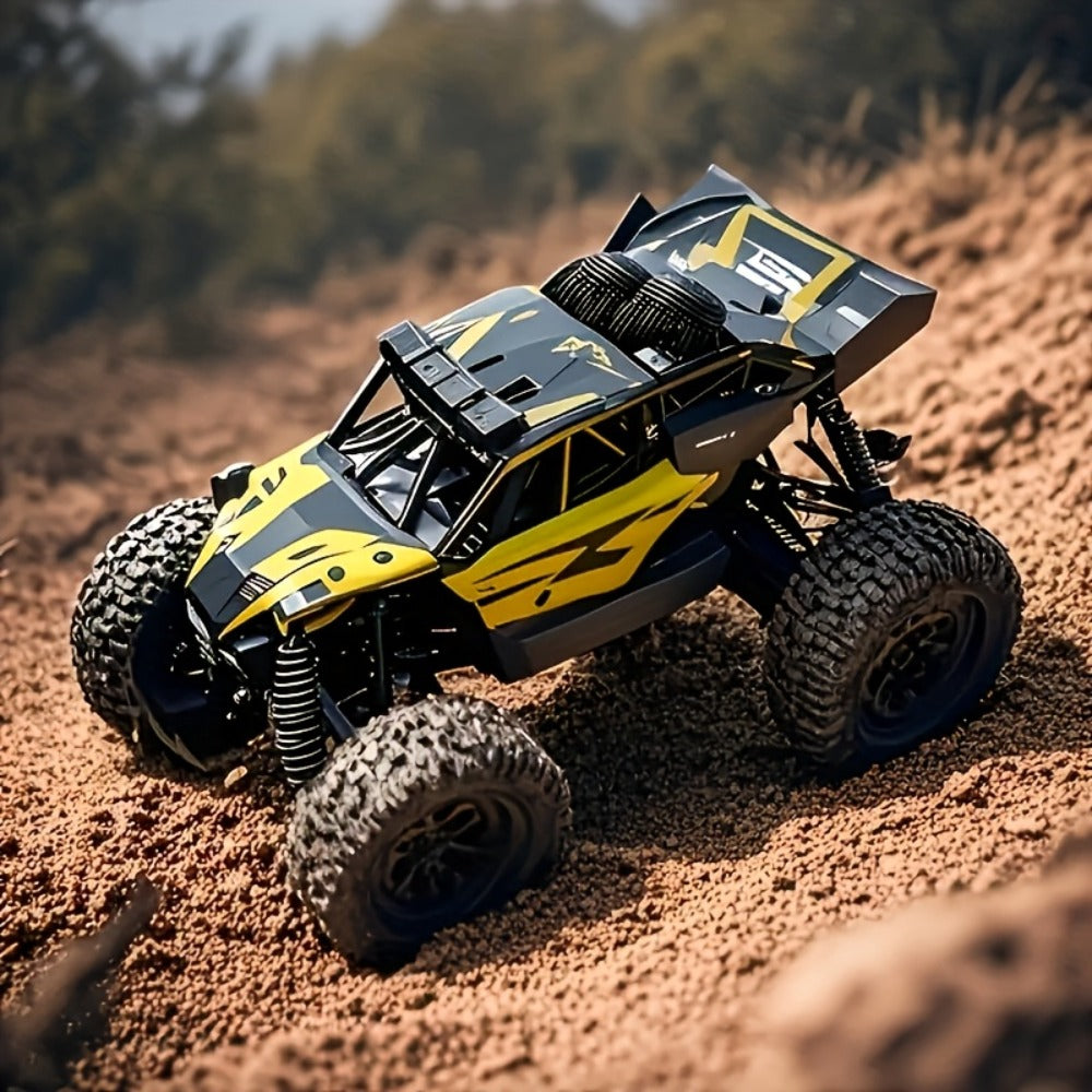 4WD All-Terrain RC Off-Road Truck with Alloy Steel Body, Red or Yellow