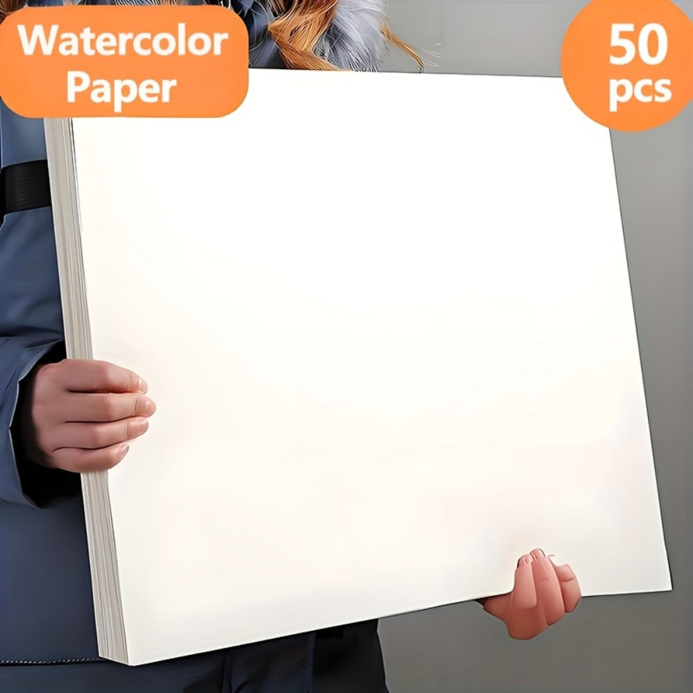 Watercolor Paper 50 Sheets Artist Grade Cold Press for Watercolor Painting DIY Crafts Sketching Available in 11.8x8.2in and 16.5x11.7in for Artists Beginners Students