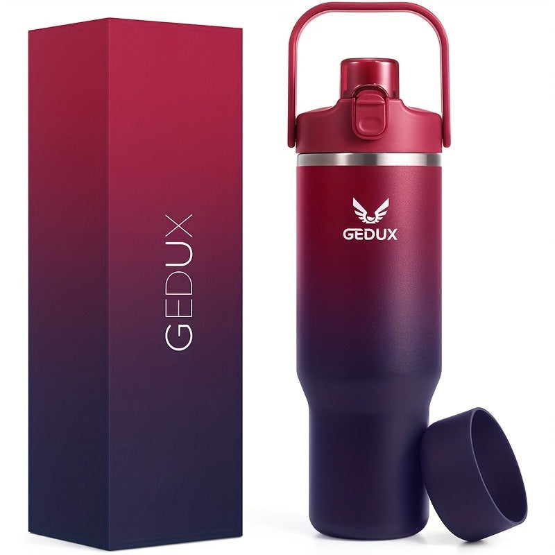 Insulated Water Bottle 32oz 40oz Stainless Steel Leak-Proof Sports Water Bottle with Handle Matte Finish Vacuum Thermos for Gym Hiking Camping Office Travel