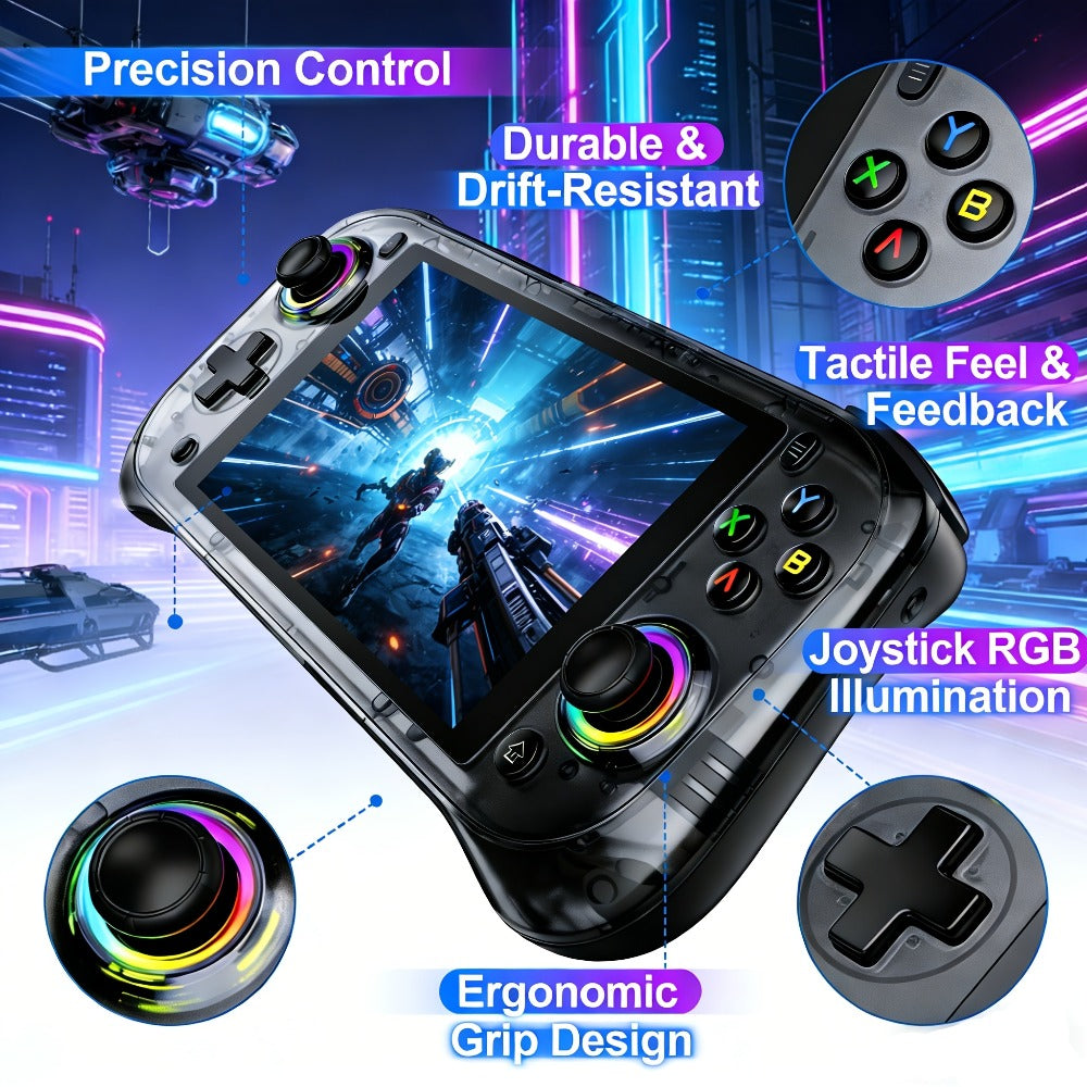 J55 Online Multiplayer Handheld Game Console – 5.5 Inch Large Screen, Open-Source System, 64GB Storage, Ultra-Long Battery Life, Global Online Gaming, High-End Portable Edition, Perfect Holiday Gift