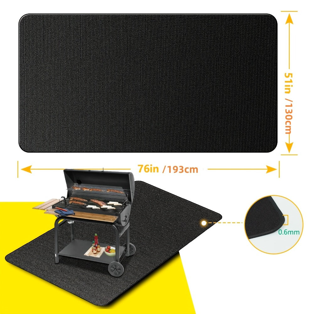 Grill Mat Fire Resistant BBQ Pad – Oversized Under Grill Mat 2000°F Heat Resistant, Waterproof Oil-Resistant Deck Protector for Outdoor Grilling, Fireplace & Fire Pit – 60x48, 72x39, 76x51 Inches