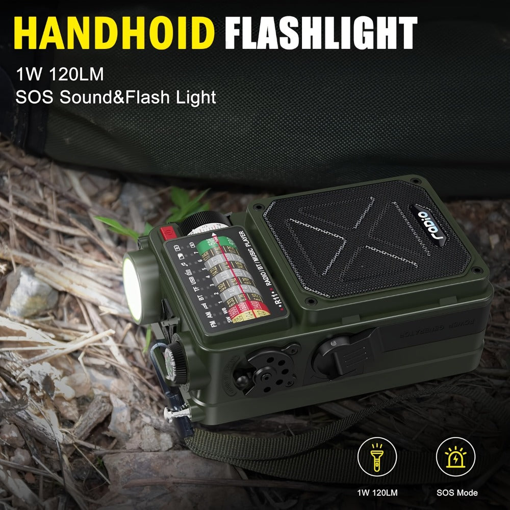 Digital Shortwave Emergency Radio 4000mAh Solar Hand Crank, AM/FM/SW/NOAA Weather Alert, 5W Speaker, SOS Alarm, LED Flashlight, SD Card & USB MP3 Player, Winter Storm Survival Gear for Home & Outdoor