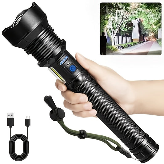 Tactical LED Flashlight X81-04, 4000 Lumens with USB Charging and Aluminum Alloy Body
