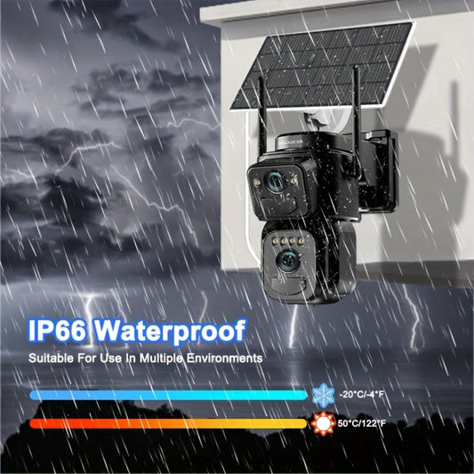 Solar WiFi Security Camera with 2K Video, 10x Optical Zoom and Spotlight Alarm