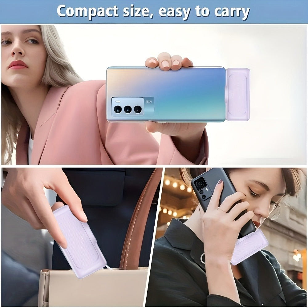 22.5W Fast Charging Power Bank Stand 5000mAh USB-C – Dual Mode Portable Charger with Built-In Phone Stand, Lithium Polymer Battery, Compatible with iPhone 17 16 15 Android Samsung, Emergency Travel Charger