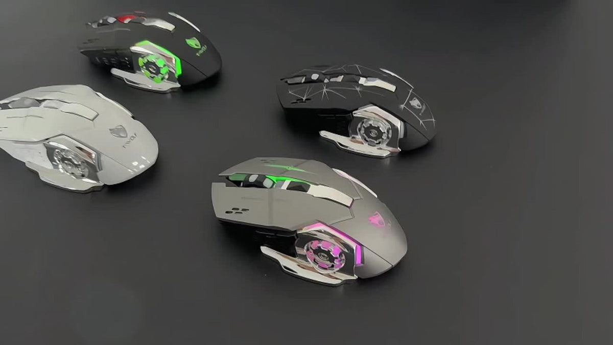 Ergonomic Silent Wireless Mouse T-WOLF Rechargeable Dual-Mode BT5.0 & 2.4G – Full-Size RGB Comfort Mouse for Work Study Gaming, Aesthetic Desk Setup, Back to School Gift for PC Laptop Mac