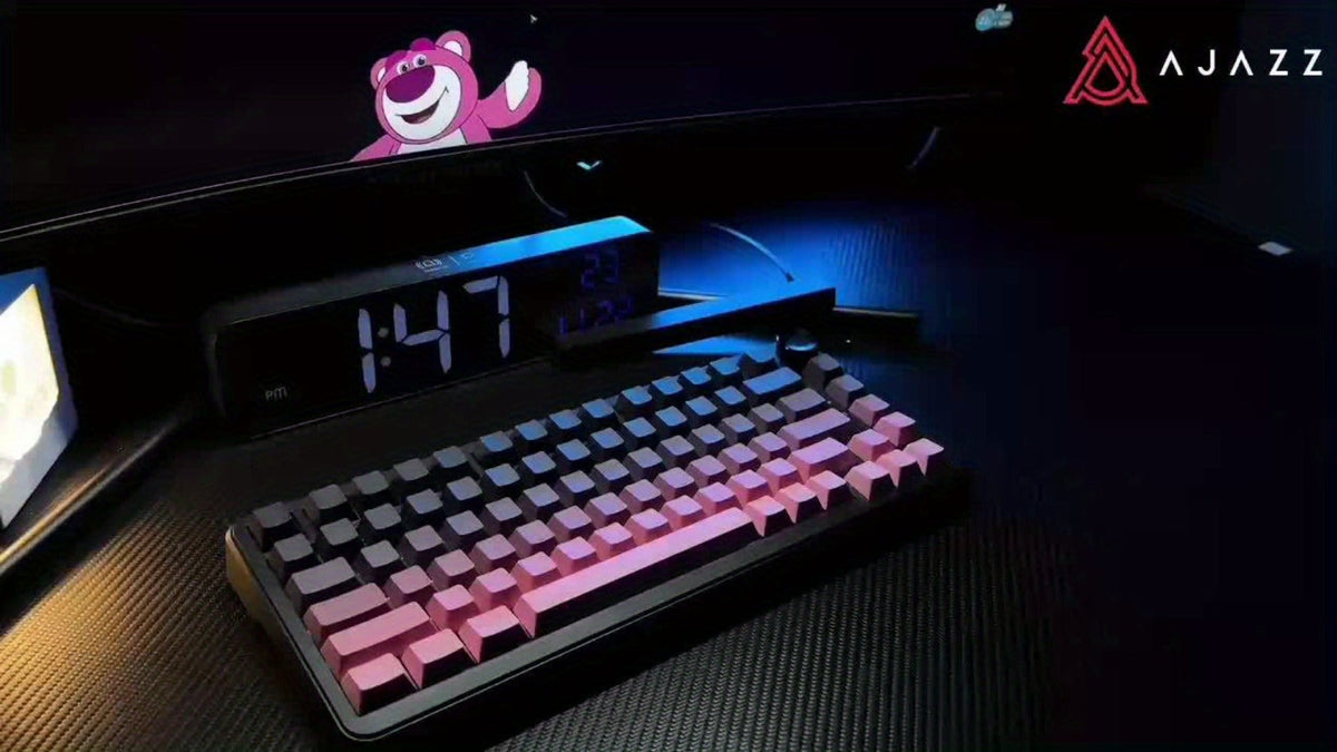 Hot Swap Gasket Mechanical Keyboard AJAZZ AK820 75% – Wireless 2.4GHz & Wired, Volume Knob, South-Facing RGB, Poron Foam, PBT Keycaps, Programmable, 11 Switch & Color Options for PC & Mac