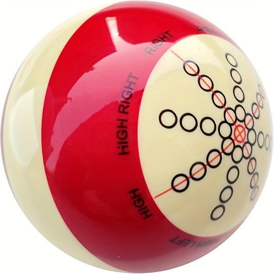 Pool Training Cue Ball with Spot Markers for American 8-Ball Practice