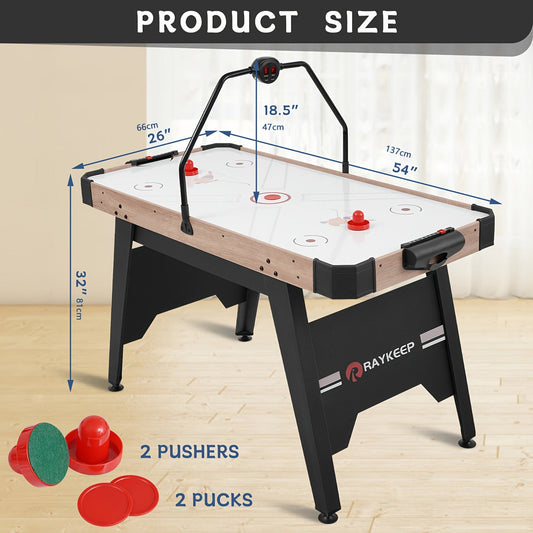 Air Hockey Table, 54-Inch with LED Scorer, 2 Pucks and 2 Pushers for Indoor Play