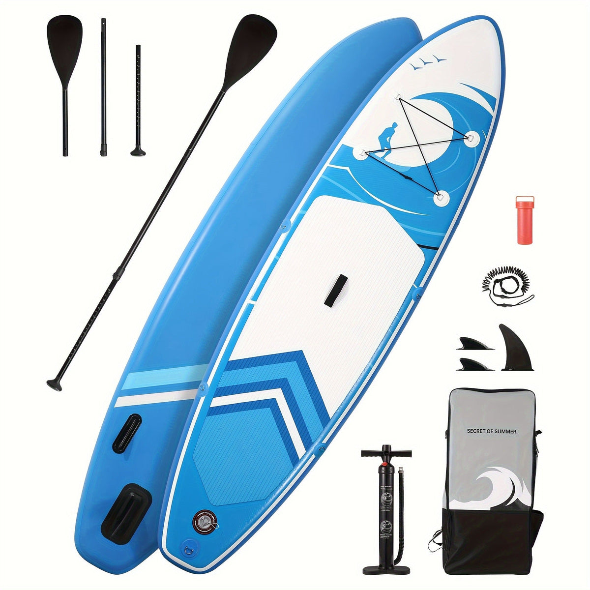 SUP Board 6 Inch Thick 120"x30" – Inflatable Stand Up Paddle Board 375lbs, 2+1 Fin Setup, Full Accessories Kit for Adults Youth Fishing Yoga Surfing Kayak