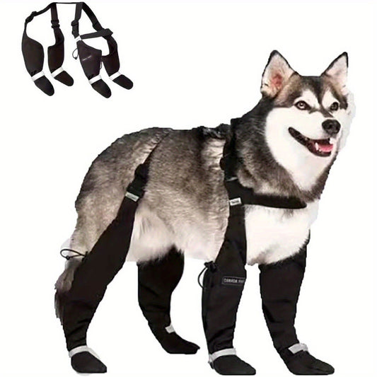 Dog Suspender Boots with Adjustable Straps, Buckles and Anti-Slip Soles, XS