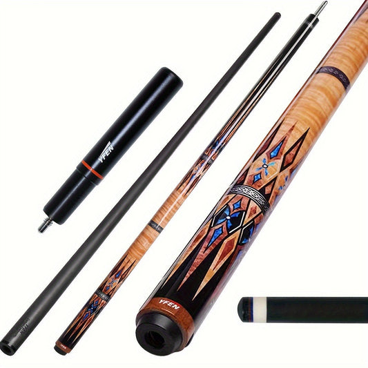 Carbon Fiber Pool Cue Stick 12.5mm Low Deflection Professional Billiard Cue with Extension Canadian Maple Wavy Pin Wrapless Design Dent-Resistant Shaft