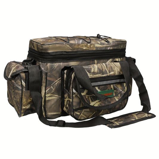 Fishing Tackle Bag with Nylon Construction, Zipper Closure and Shoulder Strap